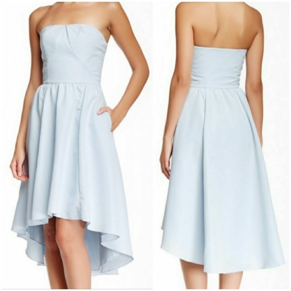 Ted Baker Baby Blue Verity Strapless High-Low Dress- wedding, bridesmaid size 0